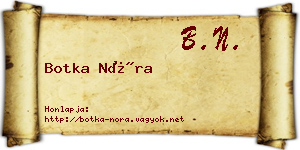 Botka Nóra névjegykártya