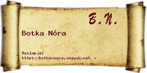 Botka Nóra névjegykártya